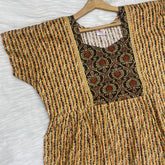 Frock Feeding Nighty, Free Size, Ankle Length, Tie-Up, Puff Sleeve Sleepwear in Softest Cotton Fabric (Bra Size 34"-38" | 50”-52″ length)